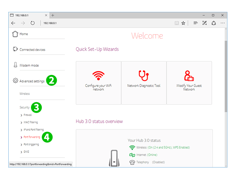 Port Forwarding Settings