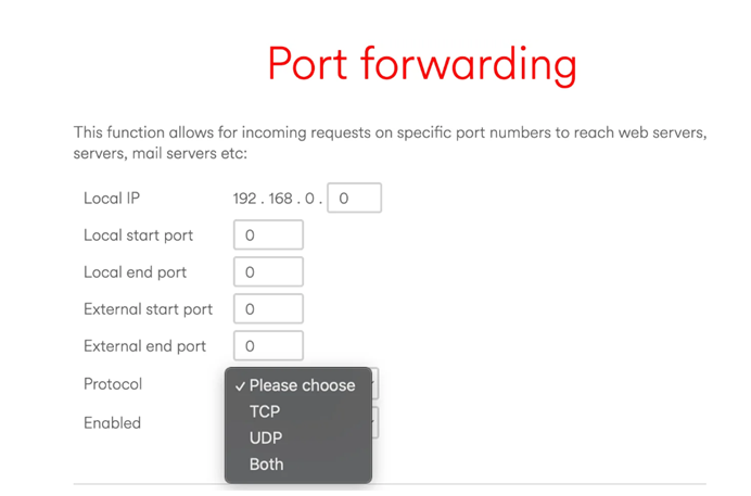 Port Forwarding Setup